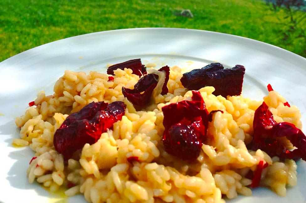 Rrisotto con peperoni cruschi e baccalà